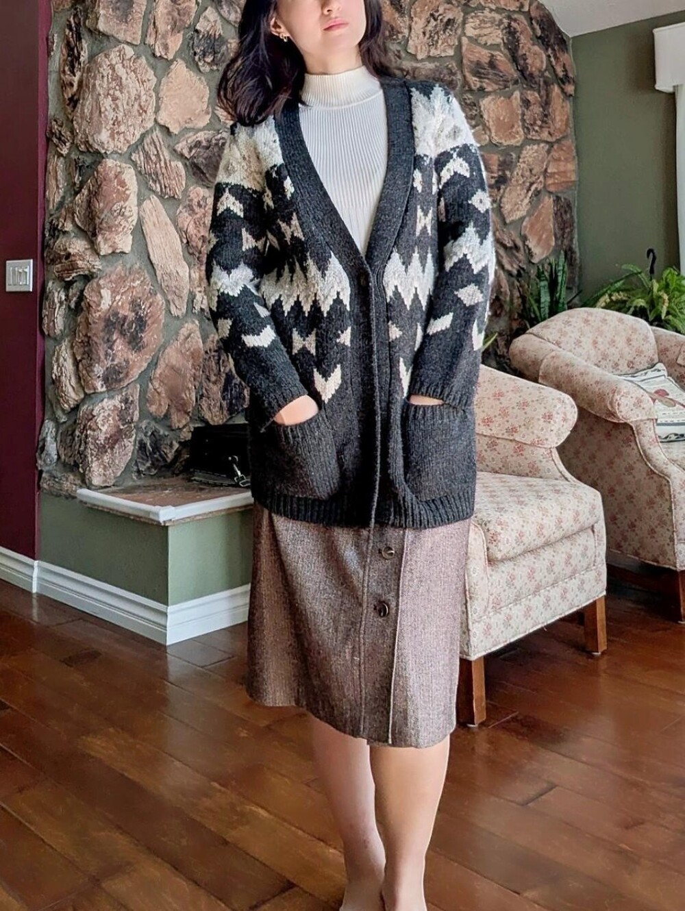 J. Jill cardigan in wool blend Wool Blend Black & White XS
